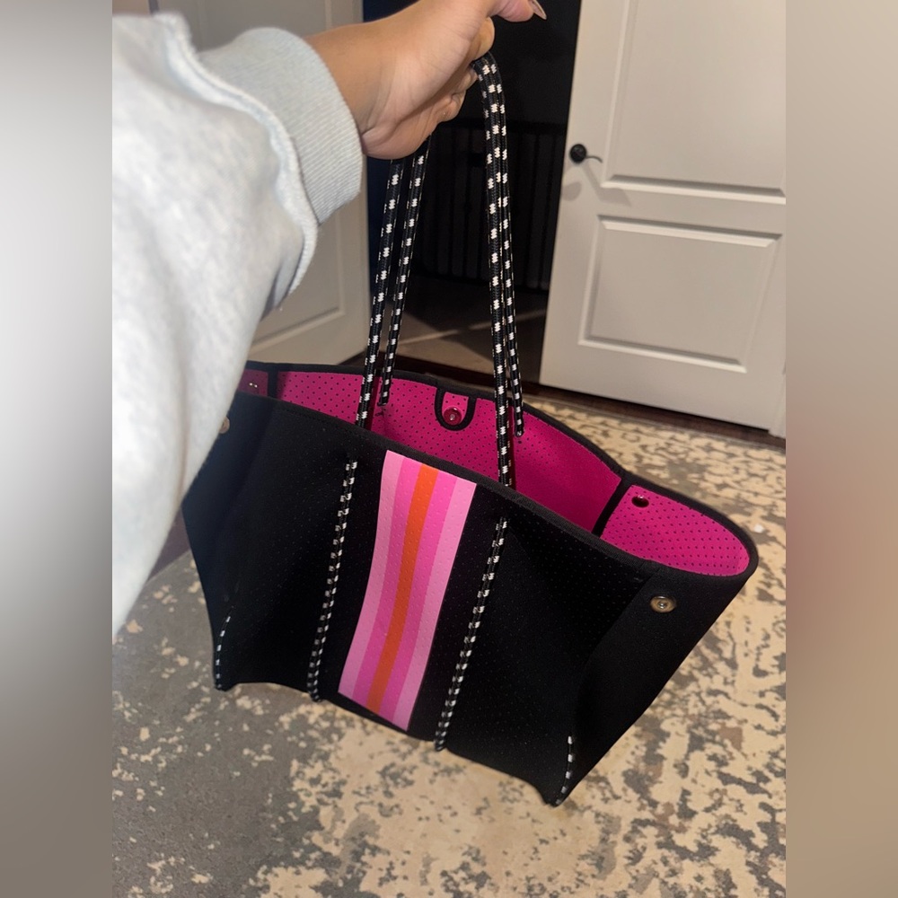 Stylish Black and Pink Tote Bag